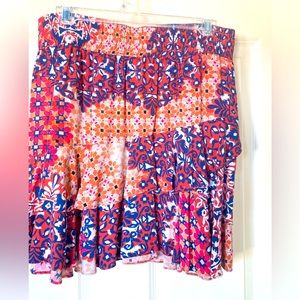 CAbi Isabel Tiered Patchwork Ruffle Bohemian Skirt Size Medium